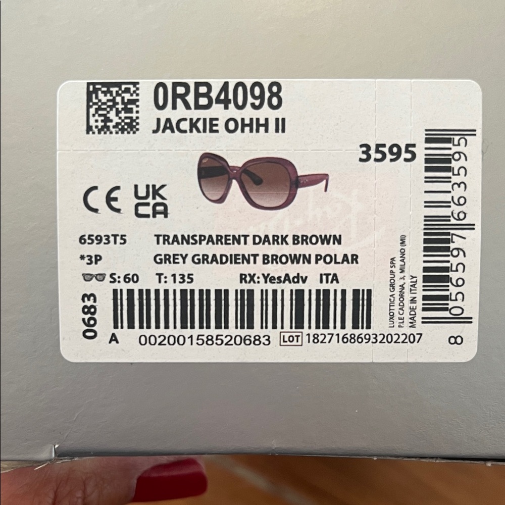 Ray-Ban Jackie Ohh II Transparent Dark Brown Glasses